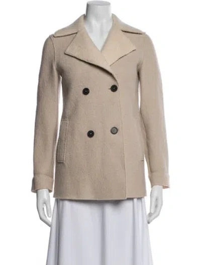Pre-owned Harris Wharf London Virgin Wool Peacoat In Neutral