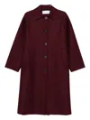 Harris Wharf London Wool Single-breasted Coat In Burgundy