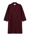 Harris Wharf London Wool Single-breasted Coat In Burgundy