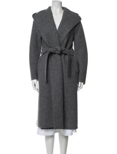 Pre-owned Harris Wharf London Virgin Wool Trench Coat In Gray