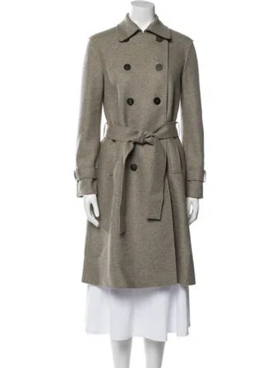 Pre-owned Harris Wharf London Virgin Wool Trench Coat In Neutral