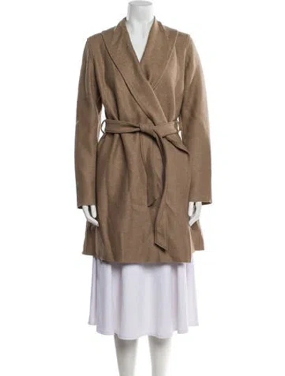 Pre-owned Harris Wharf London Virgin Wool Trench Coat In Neutral