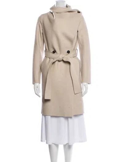Pre-owned Harris Wharf London Virgin Wool Trench Coat In Neutral