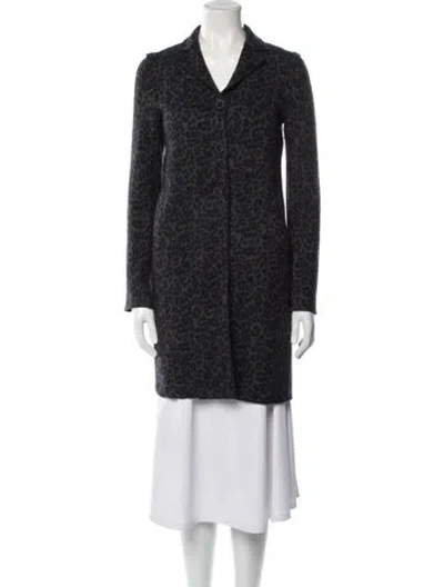 Pre-owned Harris Wharf London Virgin Wool Tweed Pattern Coat In Gray