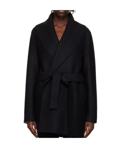 Harris Wharf London Volcano Coat In Black