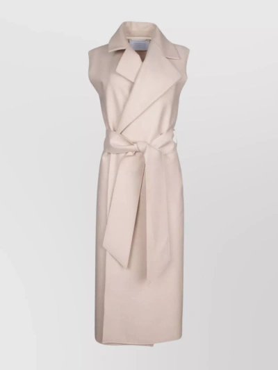 Harris Wharf London Waist-belted Sleeveless Wool Vest In Pink