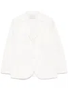 Harris Wharf London Crinkled Shoulder-pads Blazer In White