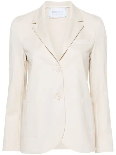 HARRIS WHARF LONDON WHITE SINGLE-BREASTED BLAZER