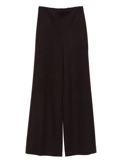 Harris Wharf London Wide-leg Wool Trousers In Purple