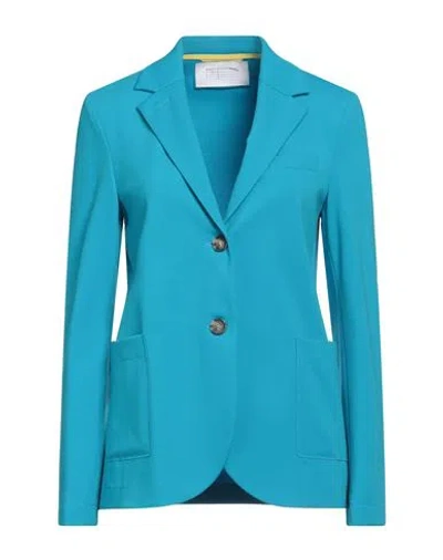 Harris Wharf London Woman Blazer Azure Size 2 Viscose, Polyamide, Elastane In Blue