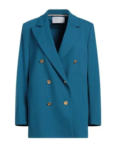 Harris Wharf London Woman Blazer Azure Size 6 Viscose, Polyamide, Elastane In Blue