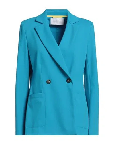 Harris Wharf London Woman Blazer Azure Size 8 Viscose, Polyamide, Elastane In Blue