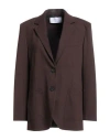 Harris Wharf London Woman Blazer Chocolate Brown Size 8 Viscose, Polyamide, Elastane In Brown