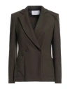 Harris Wharf London Woman Blazer Dark Green Size 8 Virgin Wool In Green