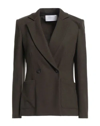Harris Wharf London Woman Blazer Dark Green Size 8 Virgin Wool