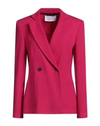 Harris Wharf London Woman Blazer Fuchsia Size 10 Virgin Wool In Pink