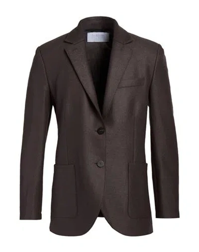 Harris Wharf London Woman Blazer Grey Size 4 Virgin Wool In Brown
