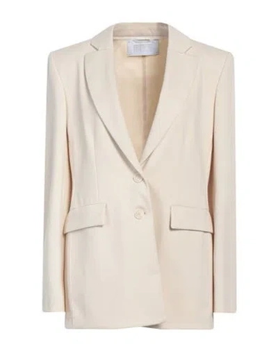 Harris Wharf London Woman Blazer Ivory Size 10 Viscose, Polyamide, Elastane In White
