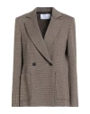 Harris Wharf London Woman Blazer Khaki Size 6 Cotton, Wool, Polyester In Brown