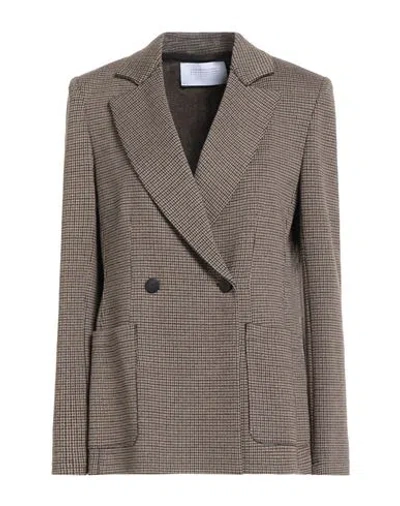 Harris Wharf London Woman Blazer Khaki Size 6 Cotton, Wool, Polyester In Brown