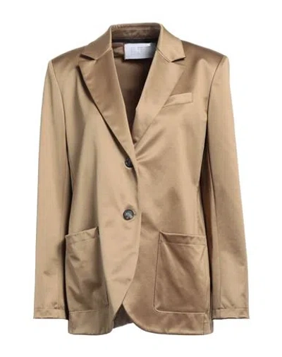 Harris Wharf London Woman Blazer Khaki Size 8 Polyester In Beige