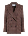 Harris Wharf London Woman Blazer Rust Size 10 Viscose, Polyester, Cotton, Elastane In Red