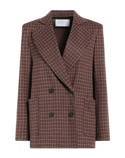 Harris Wharf London Woman Blazer Rust Size 10 Viscose, Polyester, Cotton, Elastane In Red