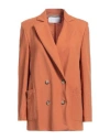 Harris Wharf London Woman Blazer Rust Size 10 Viscose, Polyamide In Red
