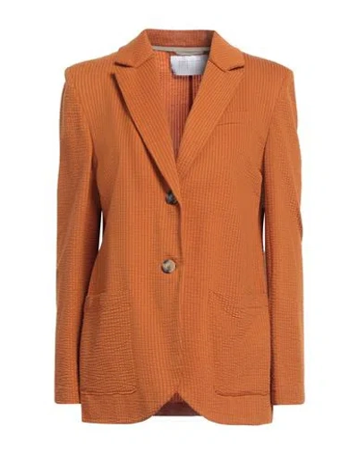 Harris Wharf London Woman Blazer Rust Size 6 Cotton, Polyester In Brown