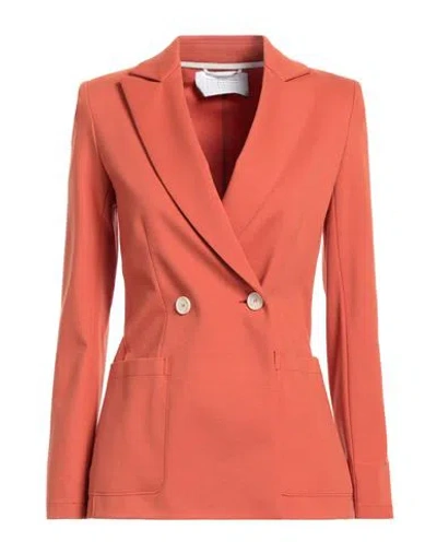 Harris Wharf London Woman Blazer Rust Size 8 Viscose, Polyamide, Elastane In Red