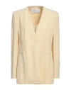 Harris Wharf London Woman Jacket Pastel Yellow Size 10 Viscose, Polyamide In Beige