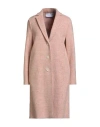 Harris Wharf London Woman Coat Apricot Size 10 Wool, Silk, Cotton, Viscose In Pink