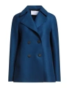 Harris Wharf London Woman Coat Blue Size 2 Virgin Wool