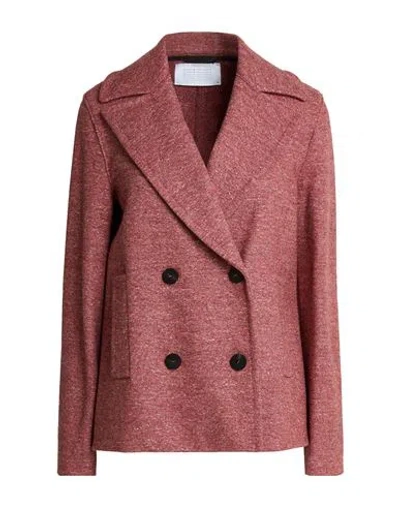 Harris Wharf London Woman Coat Brick Size 6 Virgin Wool, Silk, Cotton, Viscose In Red