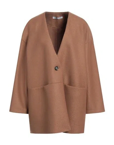 Harris Wharf London Woman Coat Brown Size 8 Virgin Wool In Brown