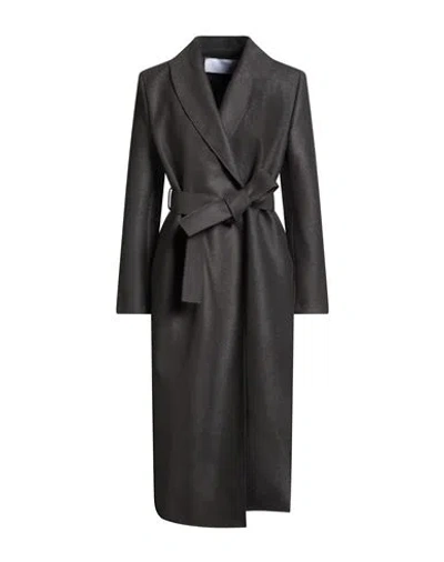 Harris Wharf London Woman Coat Charcoal Size 10 Virgin Wool In Black