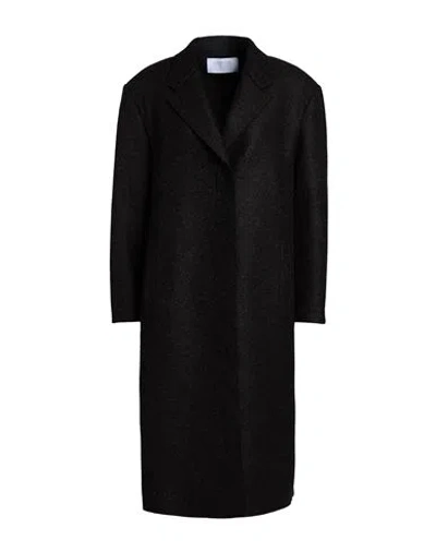 Harris Wharf London Woman Coat Charcoal Size 4 Virgin Wool In Black