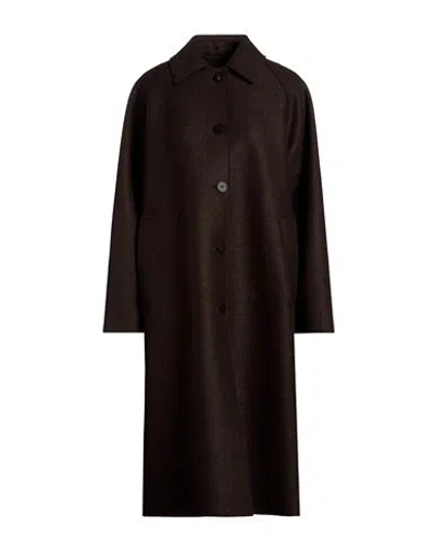 Harris Wharf London Woman Coat Dark Brown Size 4 Virgin Wool
