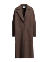 Harris Wharf London Woman Coat Dark Brown Size 6 Virgin Wool In 458 Teddy Brown