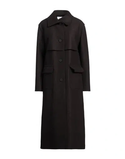 Harris Wharf London Brown Storm Shield Coat In 451 Dark Brown
