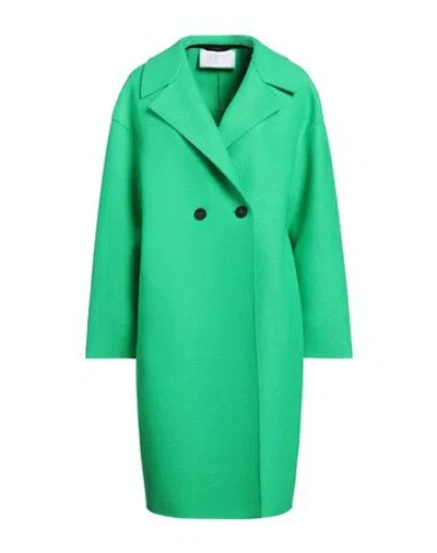 Harris Wharf London Woman Coat Green Size 8 Virgin Wool
