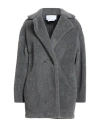 Harris Wharf London Woman Coat Grey Size 6 Polyester, Wool In Gray
