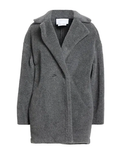 Harris Wharf London Woman Coat Grey Size 6 Polyester, Wool In Gray