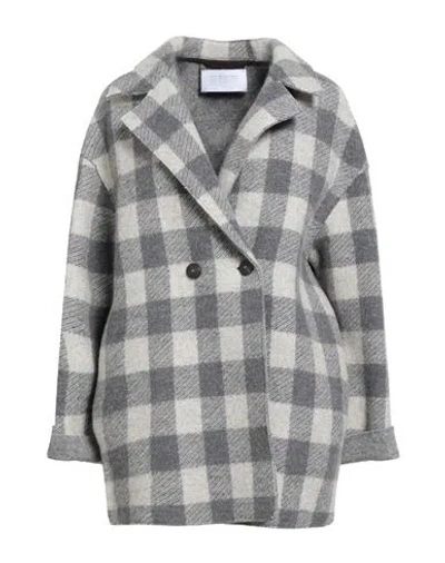 Harris Wharf London Woman Coat Light Grey Size 10 Virgin Wool