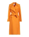 Harris Wharf London Woman Overcoat Orange Size 6 Cotton In Mandarin