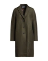 Harris Wharf London Woman Coat Military Green Size 4 Virgin Wool In Brown