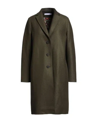 Harris Wharf London Woman Coat Military Green Size 4 Virgin Wool In Brown