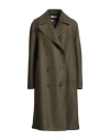 Harris Wharf London Woman Coat Military Green Size 6 Virgin Wool In Multi