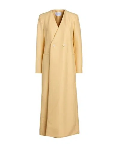 Harris Wharf London Woman Coat Pastel Yellow Size 4 Virgin Wool In Brown
