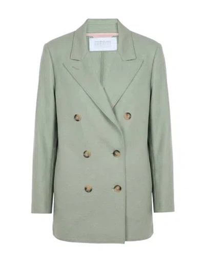 Harris Wharf London Woman Coat Sage Green Size 6 Virgin Wool